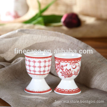 Elegant Fine New Bone China Red Egg Cup Holders                
                                    Quality Assured